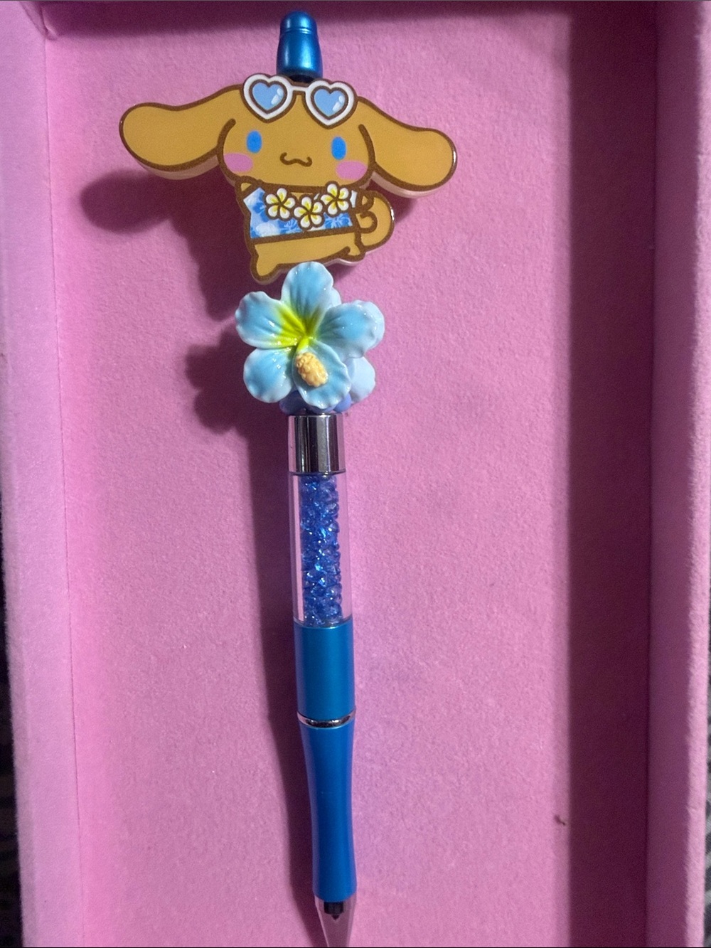 Blue Cinna vacation series beaded pen.